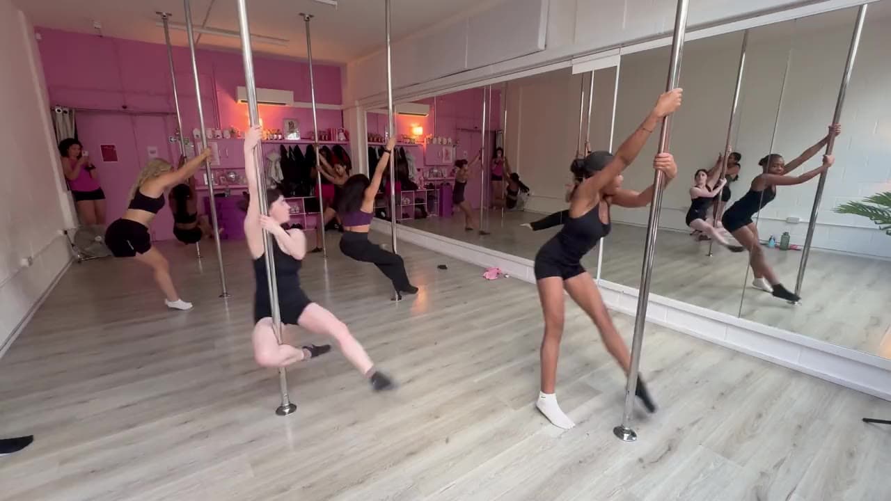 A pole class working through a spin